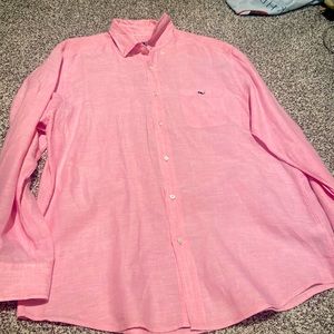 Vineyard Vines long sleeve Button up, Pink, Size, Large